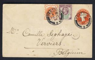 1898 Díjkiegészített díjjegyes boríték Belgiumba