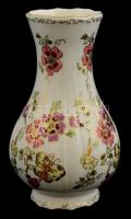 Zsolnay pillangómintás porcelán váza, kézzel festett, jelzett, hibátlan, m: 18 cm