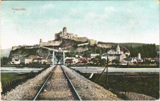 Trencsén, Trencín; vár, vasúti híd / castle, railway bridge (Rb)