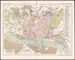 Pozsony szabad királyi város térképe, Apollo Irodalmi és Nyomdai Részvénytársaság, 28×35 cm