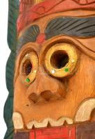 Indián stílusú fa maszk. Kézzel festett, faragott. 22x30 cm