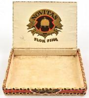 Novitas Flor Fina papírbevonatú fa szivardoboz, kopásokkal, 16×11×3 cm