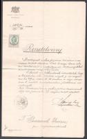 1895 Rendelvény, bélyegzéssel, okmánybélyeggel, Kamermayer Károly, Budapest első polgármesterének aláírásával