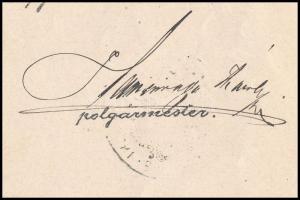 1895 Rendelvény, bélyegzéssel, okmánybélyeggel, Kamermayer Károly, Budapest első polgármesterének al...