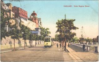 1927 Cagliari, Viale Regina Elena / street view, tram (EK)