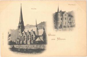 Merano, Meran (Südtirol); Kirche, Pfarrhaus / church, parish. Verlag v. F. Speiser