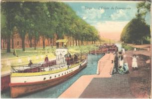 Liege, LEcluse de Coronmeuse / canal, steamship