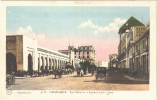 Casablanca, Les Halles et le Boulevard de la Gare / street view, automobile