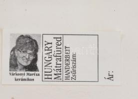 Várkonyi Maréza: 75 éves a szervezett bélyeggyűjtés Gyöngyösön. Mázas kerámia plakett. d: 15 cm