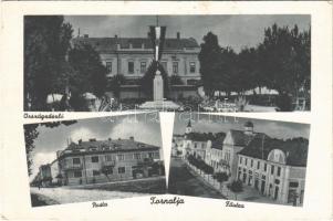 1943 Tornalja, Safárikovo, Tornala; Országzászló, Posta, Fő utca. Poraczky László kiadása / Hungarian flag, post office, main street (EB)