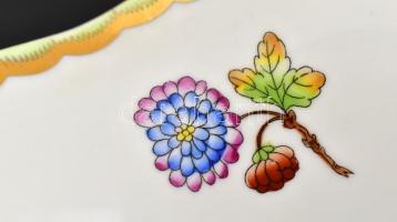 Herendi Viktória mintás porcelán váza, kézzel festett, jelzett, hibátlan, d: 20,5 cm, m: 13,5 cm