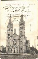 1905 Temesvár, Timisoara; Gyárvárosi római katolikus templom. Divald Károly 758. / Fabrica, church