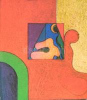 Aknay János (1949-): P. Computer print (EA X/IX), papír, jelzett, 26x25 cm