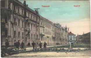 Temesvár, Timisoara; Liget út, útépítés / street, road construction