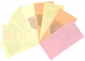 Horvátország 1993. 5K + 20K + 50K + 200K + 500K + 1000K, mind előlapi színpróba + 200K + 500K + 1000...