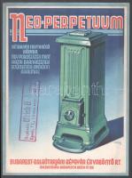 1931 Budapest-Salgótarjáni Gépgyár és Vasöntő Rt. Neo-Perpetuum kétaknás folyton égő kályha reklámja, Abonyi grafikája, hajtott, szakadással, 30×22 cm