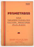 1928 Edinger Arthur és Társa Prometheus Gáz-takaréktűzhelyek, radiátorok, ipari égők illusztrált katalógusa, borítólapon szakadással, 39p