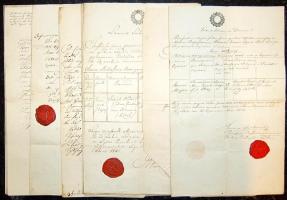 1847-1854 9 db 15 kr szignettás okmány