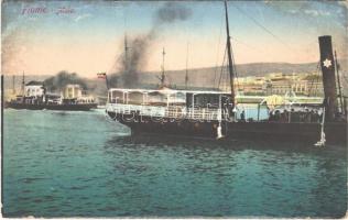 Fiume, Rijeka; Molo / steamships - from postcard booklet (EB)