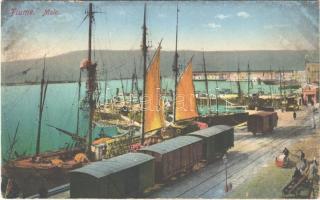 Fiume, Rijeka; Molo / quay, steamships, wagons - from postcard booklet (EK)