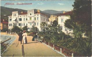 Abbazia, Opatija; Strandpromenade / beach promenade - from postcard booklet