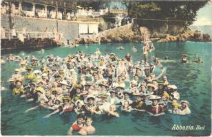 Abbazia, Rijeka; Bad / beach, bathers - from postcard booklet (EK)