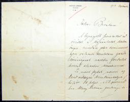 1914 Fráter Lóránd zeneszerző saját kézzel írott levele