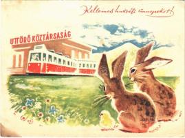 Kellemes Húsvéti Ünnepeket kíván az Úttörő Társaság / Easter greeting of the Pioneer movement, socialist propaganda (fl)