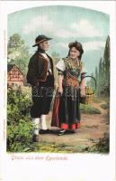 Gruss aus dem Egerlande, folklore. Egerländer Postkarte No. 2. Jos. Zimmermann