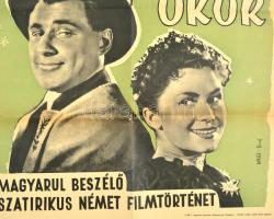 A kulmi ökör - magyarul beszélő szatirikus német filmtörténet, plakát, jelzett, szakadással, 69×49 c...