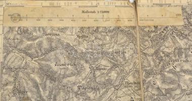 Nyitrabánya-Stubnyai vonal térképe, vászontérkép, 104×76 cm