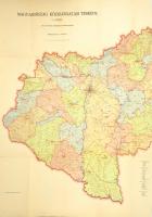 1943 Magyarország közigazgatási térképe, 1:500:000, Bp., M. Kir. Honvéd Térképészeti Intézet, 2 térkép szelvény, hajtott, jó állapotban, 170x105 cm.