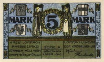 Német Birodalom/Császárság/Lörrach 1918.11.1. 5M (2x) klf variánsok T:I