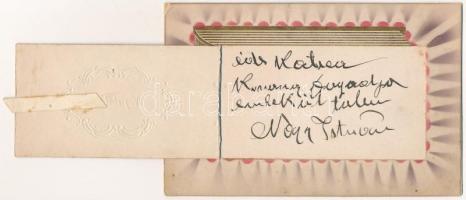 Nefelejts / Romantic Emb. litho greeting card with book