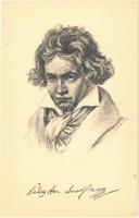 Ludwig van Beethoven, German composer. Stengel art postcard