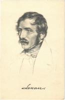 Nikolaus Lenau, Austrian poet. Stengel art postcard (EK)