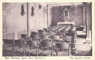 1935 Budapest V. Pesti Főiskolai Szent Imre Kollégium, kis kápolna, belső