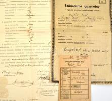 cca 1910-1940 10 db vegyes okmány, benne katonai is