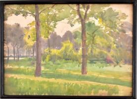 Soós Elemérné Korányi Anna (1870 - 1947): Párizs. 1905. Akvarell, papír. Jelzett. 31x24 cm Üvegezett keretben.