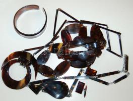 2 lánc + 1 öv + karkötő + 2 madszetta gomb teknős mintás