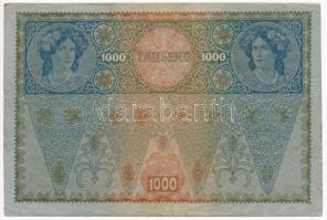 1902. 1000K vízszintes piros "DEUTSCHÖSTERRECIH" felülbélyegzéssel, hátlap rajzos T:III 
...