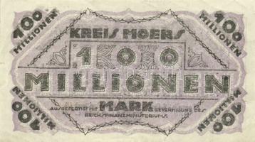 Német Birodalom/Weimari Köztársaság/Moers,Kreis 1923.9.22. 100.000.000M T:II