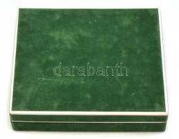 Puszta, aranyozott miniatűr kép üvegezett fa keretben, díszdobozban, 3,5x4,5 cm