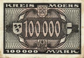 Német Birodalom/Weimari Köztársaság/Moers,Kreis 1923.7.15. 100.000M T:II-