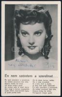Szeleczky Zita (1915-1999) színésznő aláírása az őt ábrázoló fotón