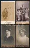 cca 1900-1910 5 db keményhátú fotó budapesti és soproni műtermekből, 10,5×6,5 és 16,5×10,5 cm