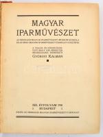 1910 A Magyar Iparművészet 1-10. száma, egyik melléklet hiányzik, sérült vászonkötésben, amelyből kijár
