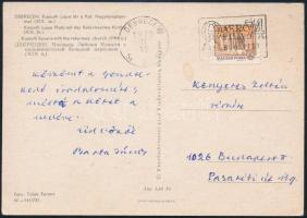 Barta János (1901-1988) irodalomtörténész autográf levelezőlapja Kenyeres Zoltán irodalomtörténésznek