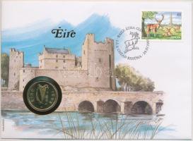 Írország 1998. 20p Cu-Ni, felbélyegzett borítékban, alkalmi bélyegzéssel, német nyelvű leírással T:1- Ireland 1998. 20 Pence Cu-Ni in envelope with stamp, with German description C:AU