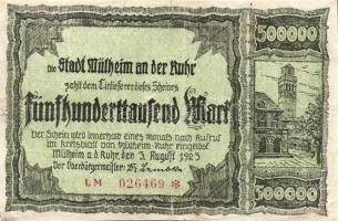 Német Birodalom/Weimari Köztársaság/Mülheim an der Ruhr 1923.8.3. 500.000M T:III